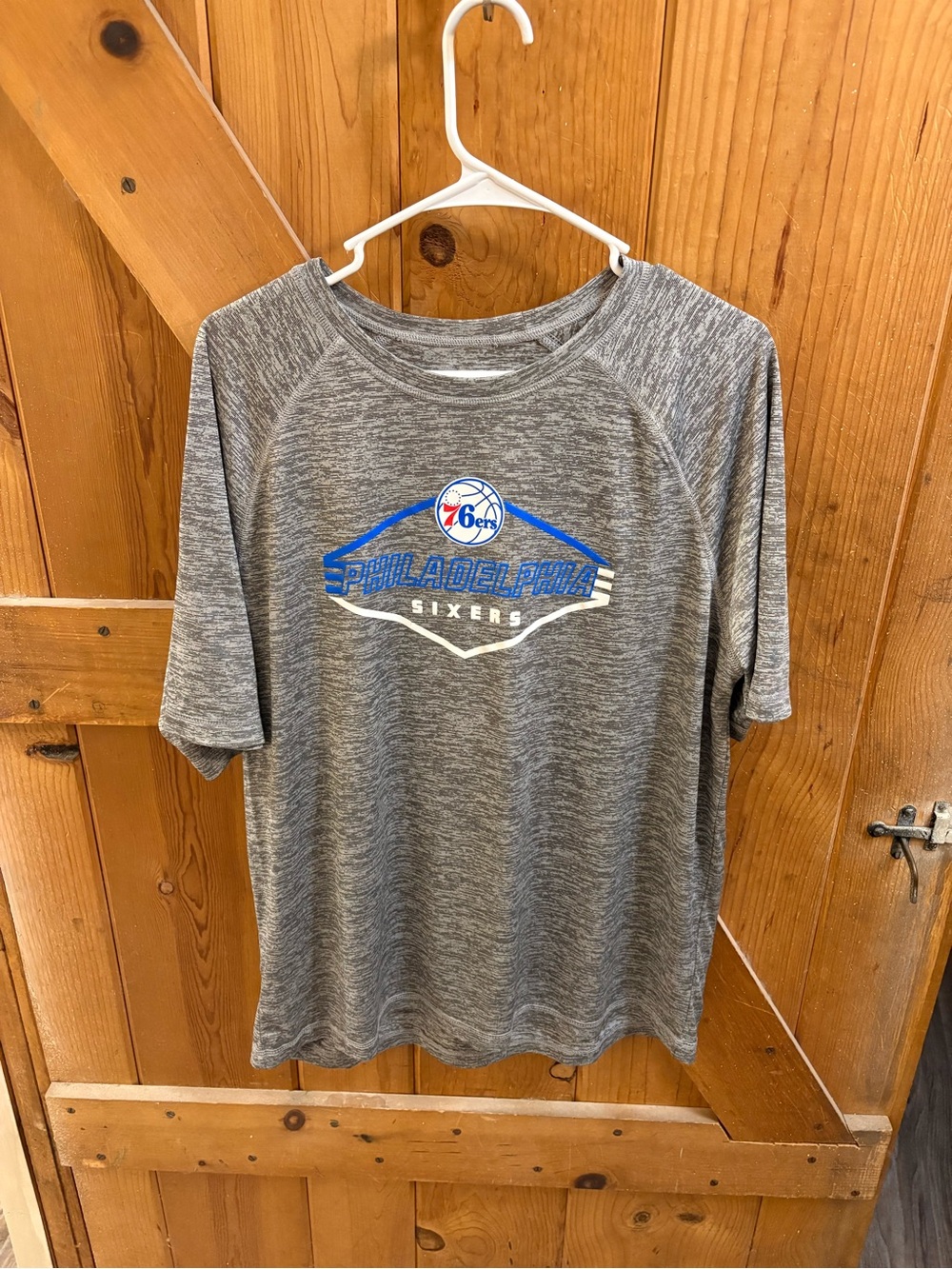 NBA Gray Heather Tee with Blue and Red Logo